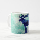 Celestial Blue Moose Silhouette Koffiemok (Voorkant links)