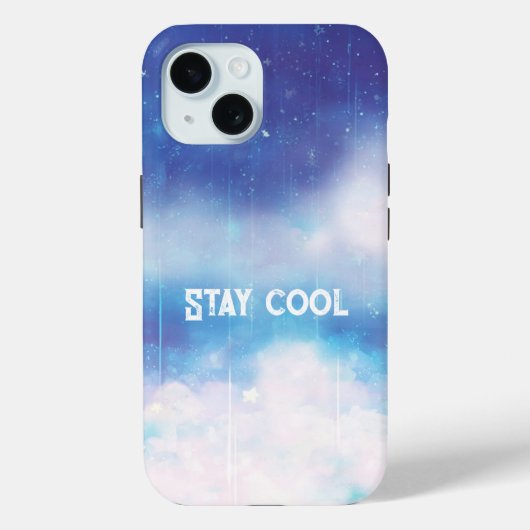 Celestial Blue Nebula iPhone Case (Achterkant)