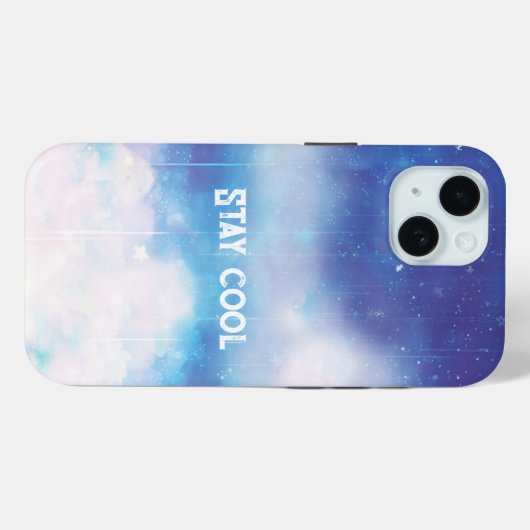 Celestial Blue Nebula iPhone Case (Achterkant (horizontaal))