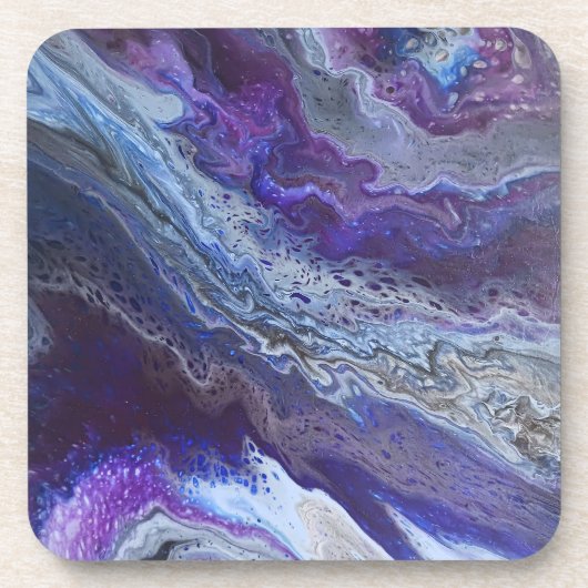 Celestial Blue & Purple Abstract Bier Onderzetter (Voorkant)
