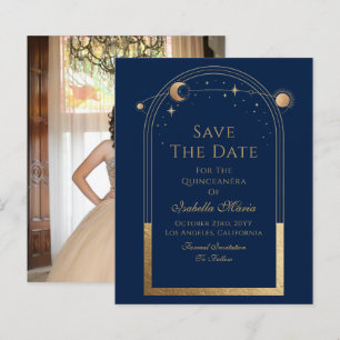 Celestial Blue Save The Date Verjaardag Quinceaner