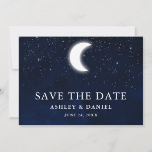 Celestial Blue Sky Moon slaat de datum op Save The Date