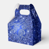 Celestial Blue Swirls & Stars Gable Favor Box Bedankdoosjes (Achterkant)