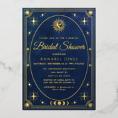 Celestial Blue Tarot Kaart Bridal Shower Invitatio (Voorkant)