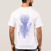 Celestial Blue Tree of Life Line Art: Geometric T-shirt (Achterkant)