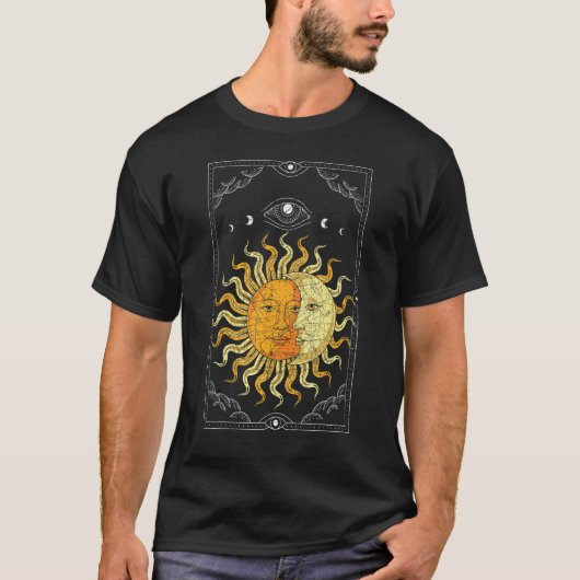 Celestial Body Boho Sun Moon Astronomy Universe As T-shirt (Voorkant)