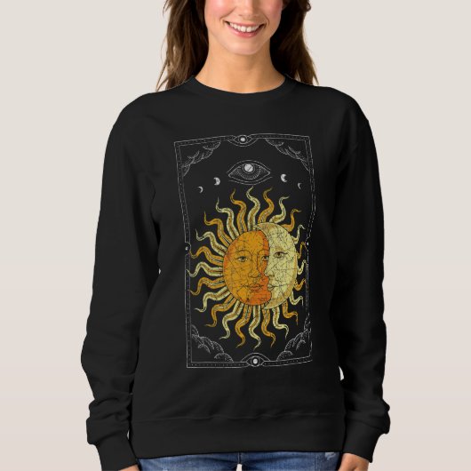 Celestial Body Boho Sun Moon Astronomy Universe As Trui (Voorkant)