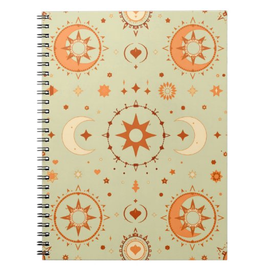 Celestial Boho Journal | Zon & Maan voor Journalin Notitieboek (Voorkant)