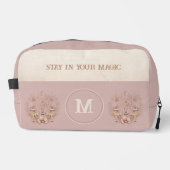 Celestial Boho Moth Paddenstoelen Monogram Naam Toilettasje (Voorkant)