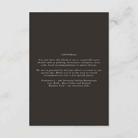 Celestial boho tarot bruiloft details uitnodigen k informatiekaartje (Achterkant)