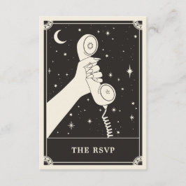Celestial Boho Tarot phone Wedding RSVP Kaart