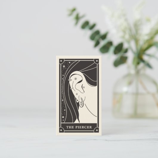 Celestial Boho Tarot piercing visitekaartje (Staand voorkant)