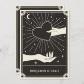 Celestial Boho Tarot Wedding Invitation Kaart (Voorkant / Achterkant)