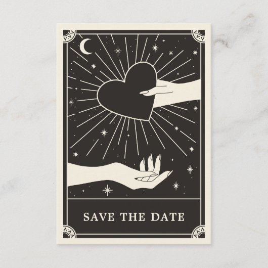 Celestial Boho Tarot Wedding Save the Date Kaart (Voorkant)