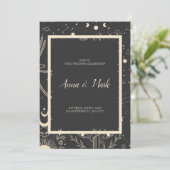Celestial Boho Wedding Invitation Kaart (Staand voorkant)