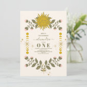  Celestial Botanical 1e Verjaardag Kaart (Staand voorkant)