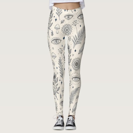 Celestial Botanical Pattern (4) Leggings (Voorkant)