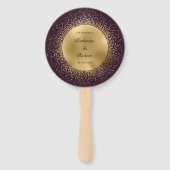 Celestial Bourgondië Gold huwelijksprogramma Handwaaier (Voorkant)