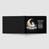 Celestial bruidspaar silhouet halve maan gastenboek (Volledig)