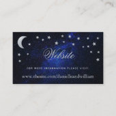 Celestial Bruiloft Website Maan & Sterren Blauwe N Informatiekaartje (Voorkant)