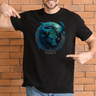 Celestial Bull Zodiac Symbool Fantasy Taurus Manne T-shirt