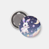 Celestial Bunny Magnet -Kawaii Rabbit Fridge Decor (Recto/Verso)