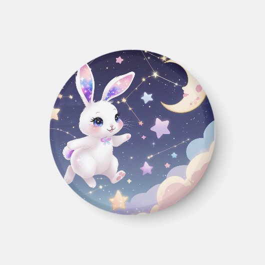 Celestial Bunny Magnet -Kawaii Rabbit Fridge Decor (Devant)
