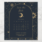 Celestial Calendar Arch Save the Date Wijn Etiket (Enkel label)