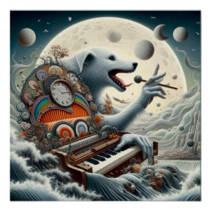 Celestial Canis Pianist Perfect Poster