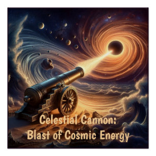 Celestial Cannon: explosie van kosmische energie Perfect Poster