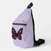 Celestial Cat-Eye Butterfly Lavender Sun Moon Boho Sling Bag (Rechterhoek)
