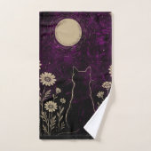 Celestial Cat Floral Purple (Serviette à main)