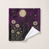 Celestial Cat Floral Purple (Gant de toilette)