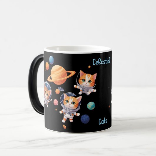 Celestial Cats Morphing Mok - Astronaut Cats Among (Voorkant links)