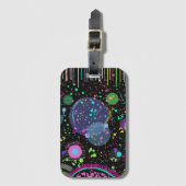 Celestial Celebrations: Maximalist Abstract Art Bagagelabel (Voorkant (verticaal))