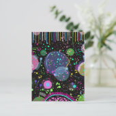 Celestial Celebrations: Maximalist Abstract Art Briefkaart (Staand voorkant)