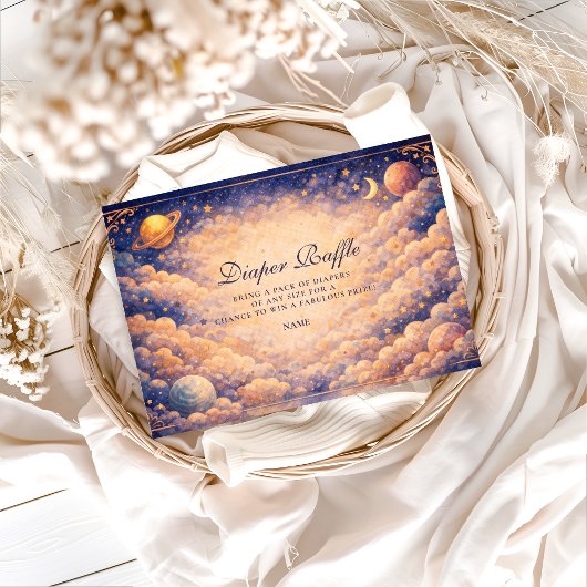 Celestial Cloud Planets Diapper Raffle  Informatiekaartje