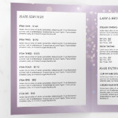 Celestial Confetti Glow Paarse Beauty Brochure Drieluik Kaart (Binnenzijde eerst)