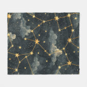 Celestial Constellation Star Pattern (1) Fleece Deken (Voorkant (Horizontaal))