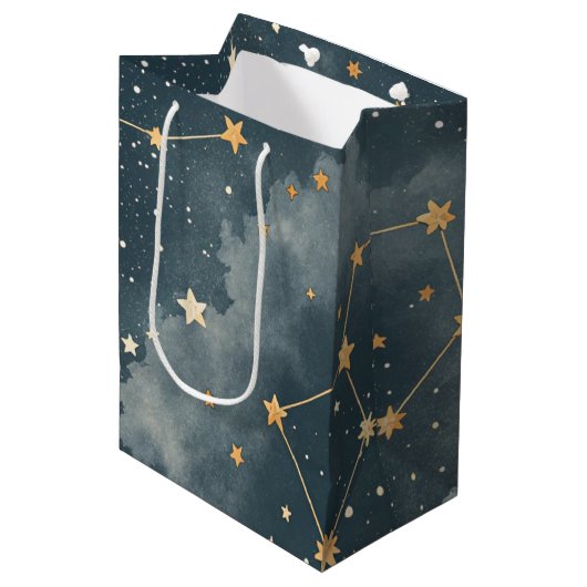 Celestial Constellation Star Pattern (4) Medium Cadeauzakje (Voorkant Gekanteld)