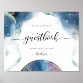 Celestial, Constellations, Starry Guestbook Sign. Poster (Voorkant)