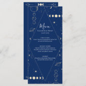 Celestial cosmic ethereal sun moon stars wedding menu (Voorkant / Achterkant)