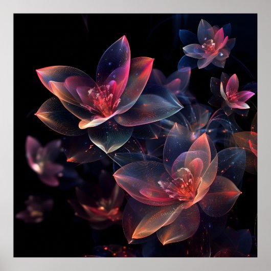 Celestial Cosmic Lotus Bloom Poster (Voorkant)