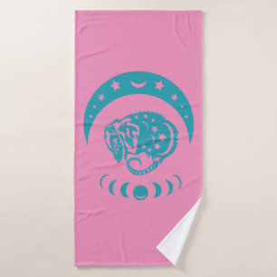 Celestial Crecent Moon Possum Whimsical Natuur Badhanddoek