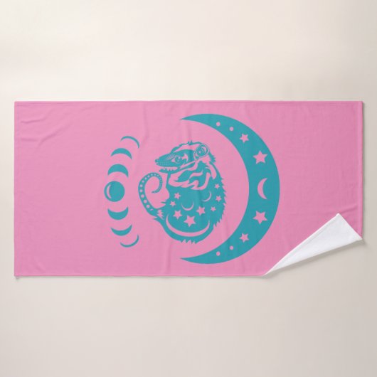 Celestial Crecent Moon Possum Whimsical Natuur Badhanddoek (Badhanddoek)