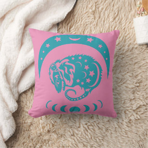 Celestial Crecent Moon Possum Whimsical Natuur Kussen