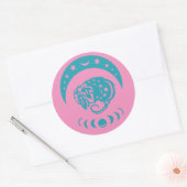 Celestial Crecent Moon Possum Whimsical Natuur Ronde Sticker (Envelop)
