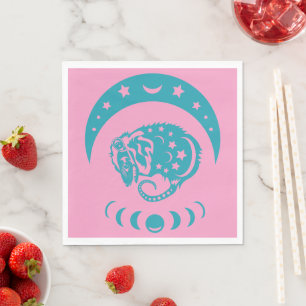 Celestial Crecent Moon Possum Whimsical Natuur Servet