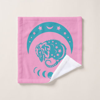 Celestial Crecent Moon Possum Whimsical Natuur Washandje