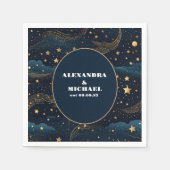 Celestial Crescent Moon Gouden Bruiloft Servet (Voorkant)